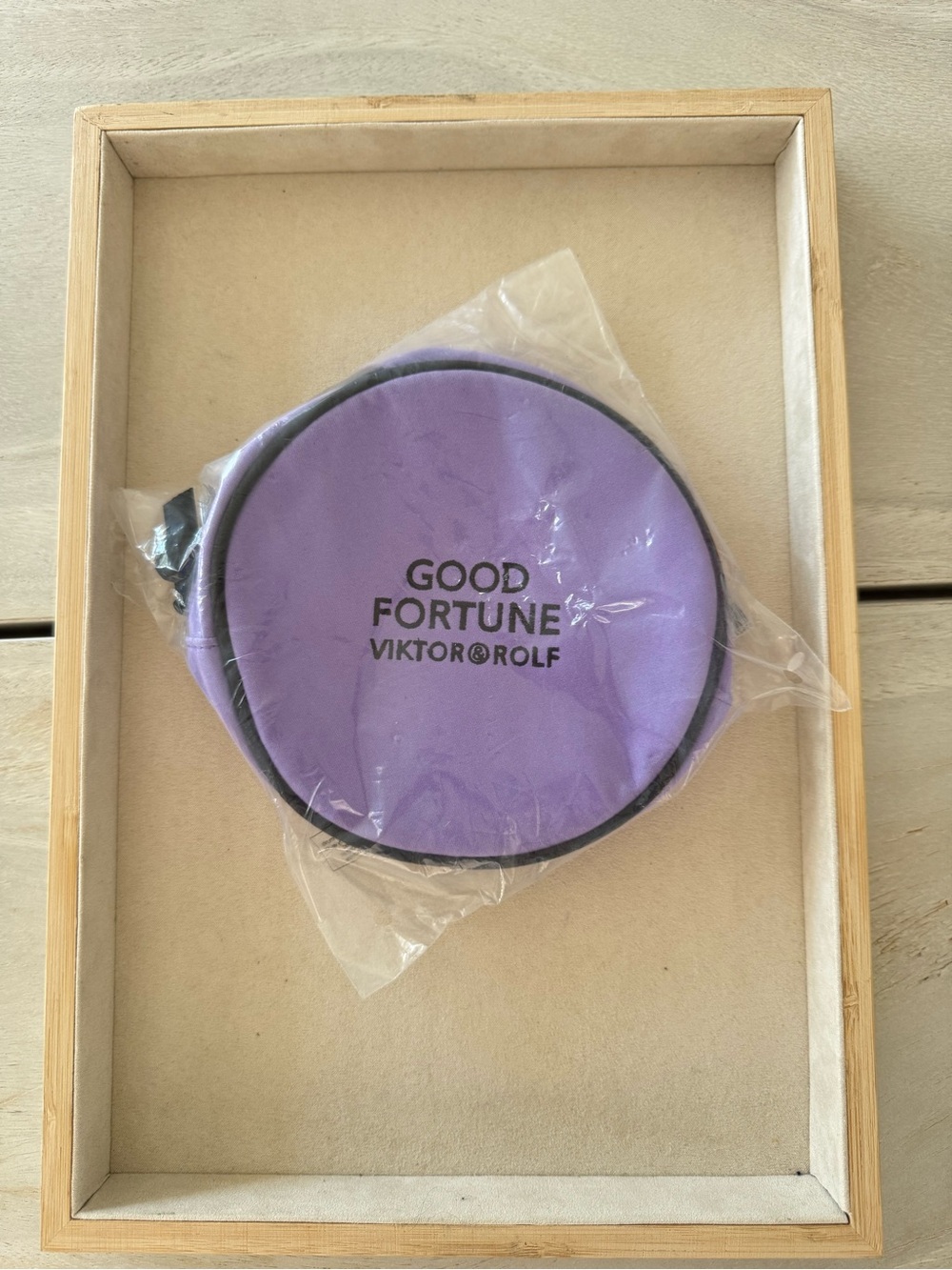 Viktor & Rolf Lavender Round Coin Pouch with Black Trim